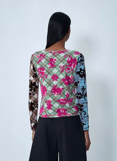 Chopova Lowena Women Pixel Bunny Mesh Top In Pink