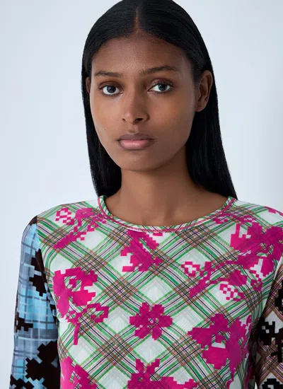 Chopova Lowena Women Pixel Bunny Mesh Top In Pink