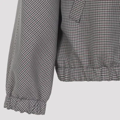Courrèges Courreges Buckle Houndstooth Bomber Jacket Women In Gray