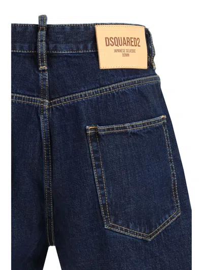 Dsquared2 Bro Buttoned Denim Shorts In Blue