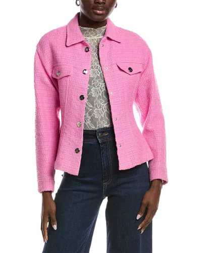 Maje Tweed Blazer In Pink