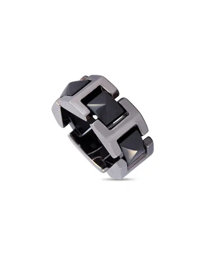 Versace 18k White Gold Black Ceramic Ring