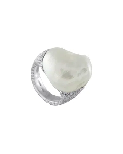 Yvel 18k Pearl Ring (authentic Pre-loved) In Silver