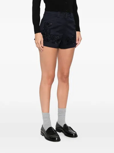 Sandro Paris Cotton Embroidered Shorts In Black