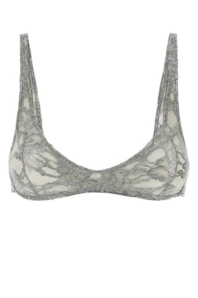 Attico Grey Lace Bra In Silver