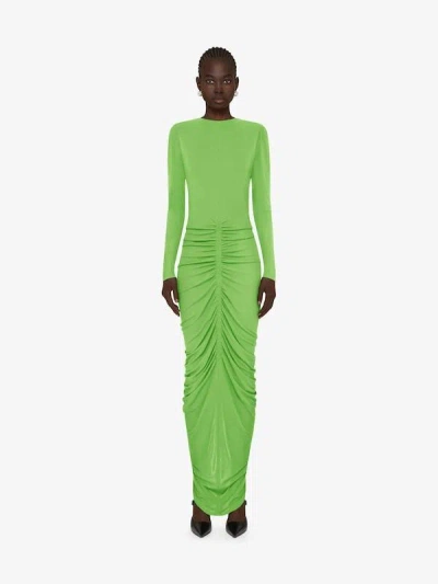 Givenchy Evening Ruched Dress In Jersey In Green