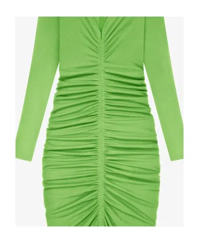 Givenchy Evening Ruched Dress In Jersey In Green