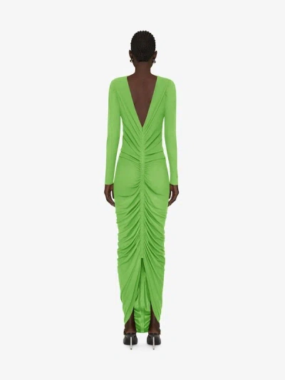 Givenchy Evening Ruched Dress In Jersey In Green