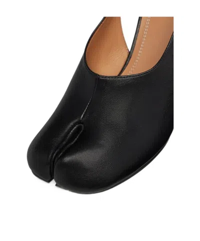 Maison Margiela Womens Black Tabi Leather Slingback Wedges Eur 36 / 3 Uk