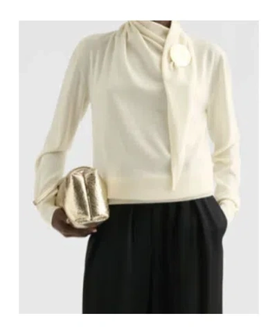 Jil Sander Draped Sweater In Neutral