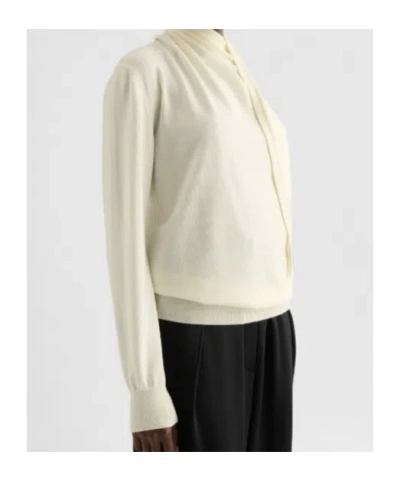 Jil Sander Draped Sweater In Neutral