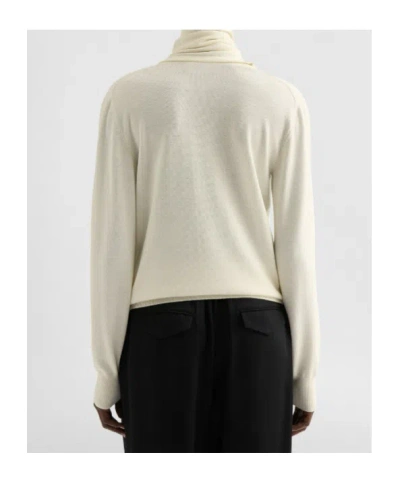 Jil Sander Draped Sweater In Neutral