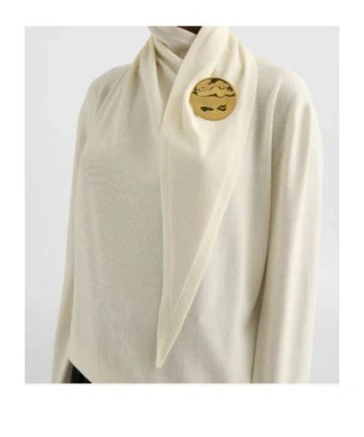 Jil Sander Draped Sweater In Neutral