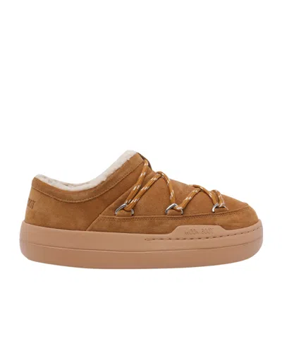 Moon Boot Park Suede Slipper Sneakers In Brown
