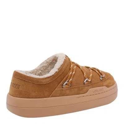 Moon Boot Park Suede Slipper Sneakers In Brown