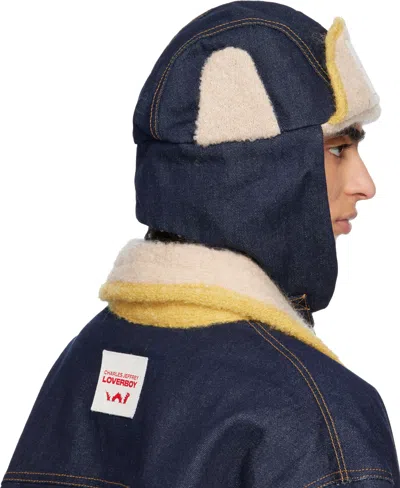 Charles Jeffrrey Loverboy Knit Patch Pilot Hat In Black