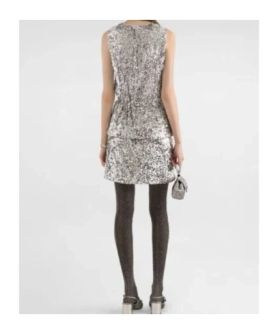 Dolce & Gabbana Sequin Top In Silver