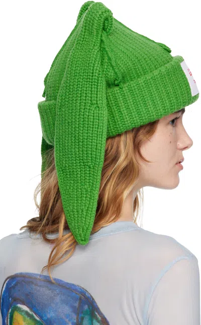 Charles Jeffrrey Loverboy Chunky Rabbit Beanie In Green