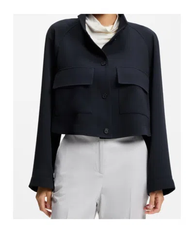 Hugo Boss Flap-pockets Jacket In Blue