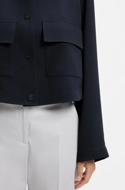 Hugo Boss Flap-pockets Jacket In Blue