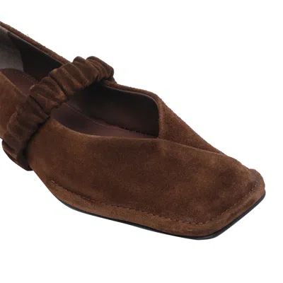 Alohas Lautan Square Toe Mary Jane Flat In Brown