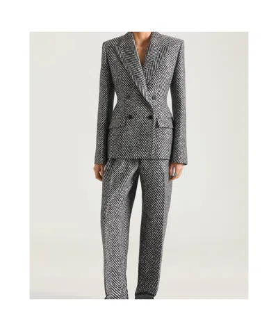 Givenchy Double-breasted Jacket In Herringbone Mixed Wool In Multi