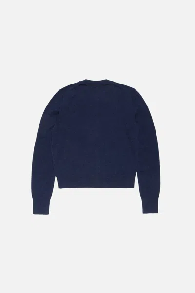 Acne Studios Crewneck Cardigan Knitwear Black In Blue