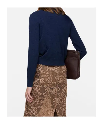 Acne Studios Crewneck Cardigan Knitwear Black In Blue