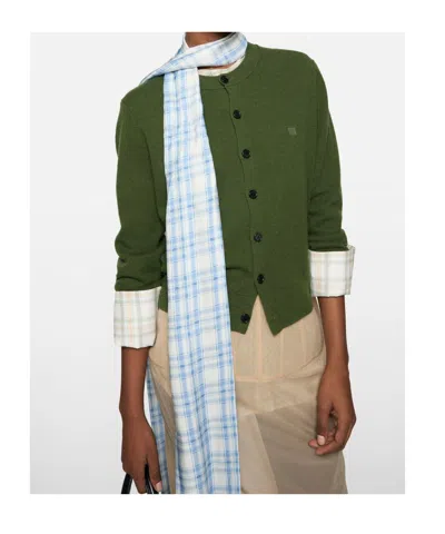 Acne Studios Buttoned Cardigan In Green