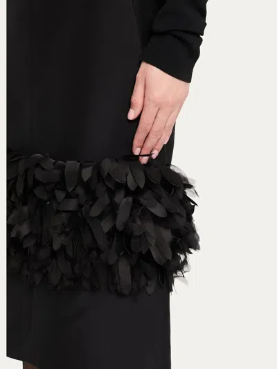 Totême Womens Black Petal High-waist Wool And Silk Midi Skirt In Black