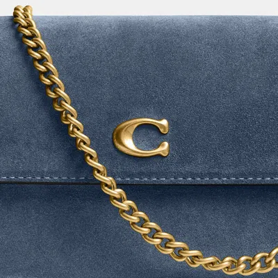 Coach Brook Flap Chain Bag In Blue