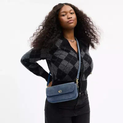 Coach Brook Flap Chain Bag In Blue