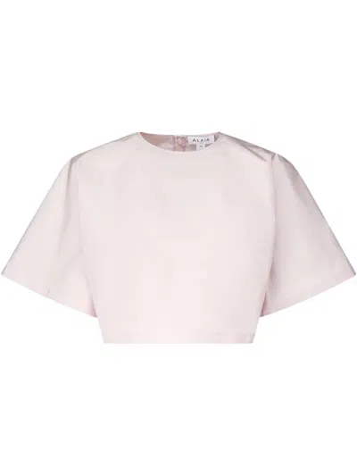 Alaïa Short Sleeve T-shirt In Pink