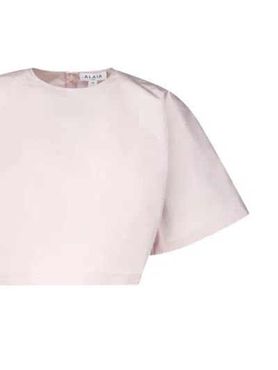 Alaïa Short Sleeve T-shirt In Pink
