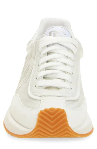 Dolce & Gabbana Men White Low Top Sneakers With Logo Patch On Tongue And Side In Leather Man