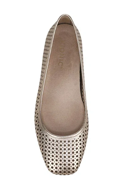 Vionic Orinda Perforated Ballet Flat In Brown