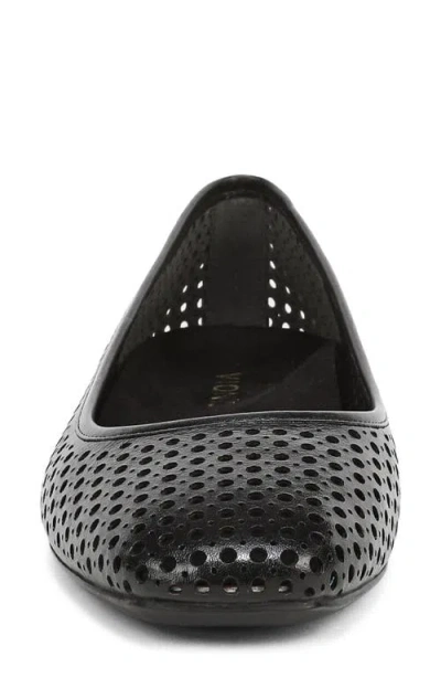 Vionic Orinda Perforated Ballet Flat In Black