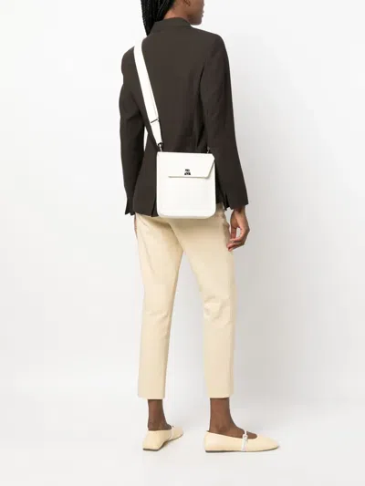 Akris Anouk Small Leather Messenger Bag In White