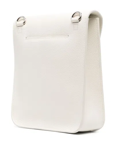 Akris Anouk Small Leather Messenger Bag In White