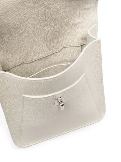 Akris Anouk Small Leather Messenger Bag In White