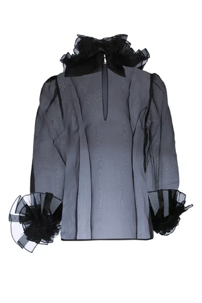 Bode Ruffled Blouse In Gray