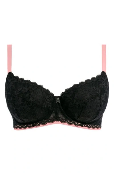 Freya Offbeat Underwire Padded Half Cup Bra In Black
