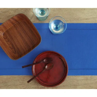 Solino Home Linen Table Runner In Blue