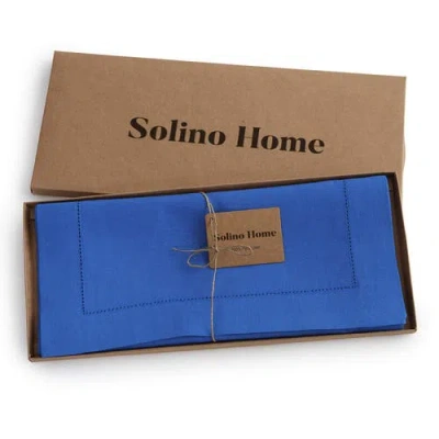 Solino Home Linen Table Runner In Blue