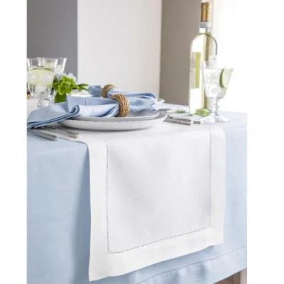 Solino Home Linen Table Runner In White