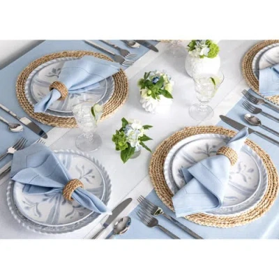 Solino Home Linen Table Runner In White