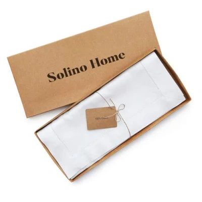 Solino Home Linen Table Runner In White
