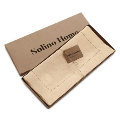 Solino Home Linen Table Runner In Brown