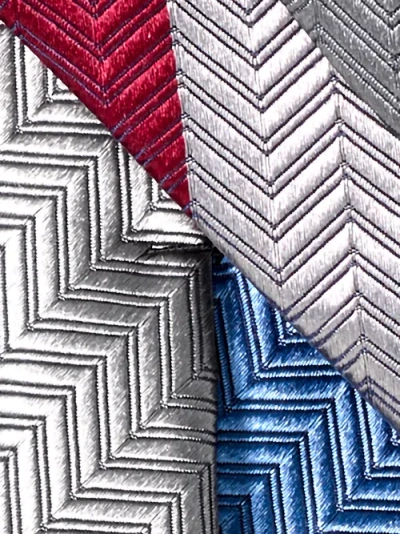 Paul Fredrick Patchwork Woven Silk Tie In Multi