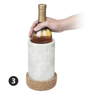 Final Touch Marble & Cork Wine Chiller In Multi